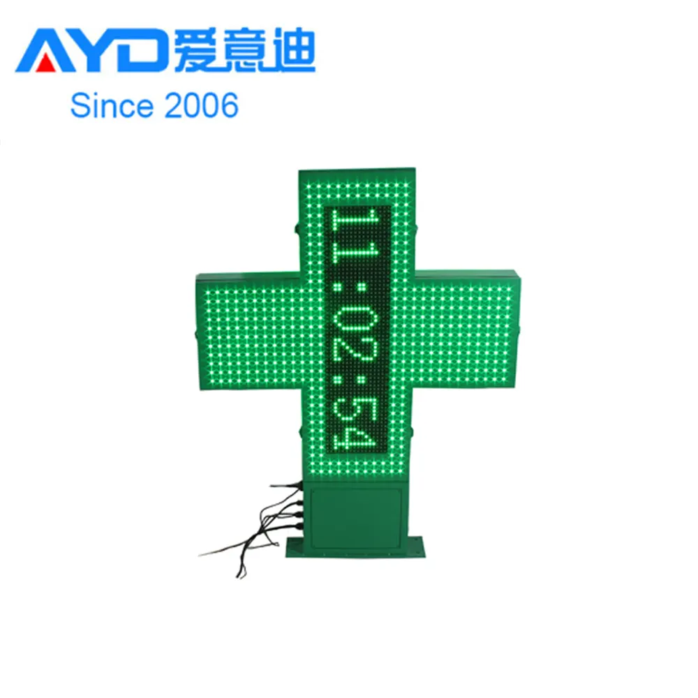 Farmacia Shop LED Cross Display LED Pharmacy Cross Sign in Marketing Show Time Temperature LED Display SCREEN