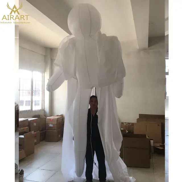 Aufblasbares weißes Geisterpuppen-Wander puppen kostüm der riesigen LED-Beleuchtung für Festival-Stadt parade Z03