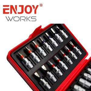 طقم مفكات وبراغي من الفولاذ الكربوني الصناعي مكون من 26 قطعة بتصميم خماسي الشكل - Product Image 2