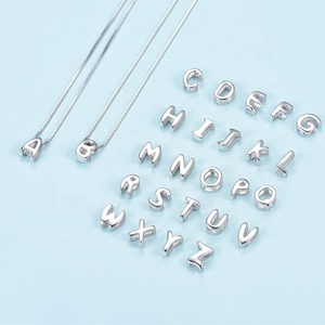 Joyería simple para mujer, amuleto de <span class=keywords><strong>plata</strong></span> con letra <span class=keywords><strong>inicial</strong></span>, <span class=keywords><strong>collar</strong></span> de <span class=keywords><strong>plata</strong></span> de ley 925 con colgante de letra - Product Image 1