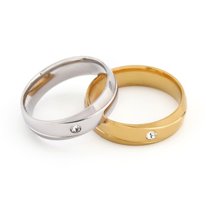 2022 Latest Gold <strong>Silver</strong> Color <strong>Men's</strong> Women'<strong>s</strong> Diamond Stainless Steel Couple Finger <strong>Ring</strong> - Product Image 3