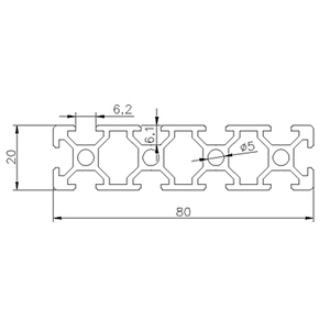 Profilo 2080 in Alluminio Industriale, Materiale per Telai, Estrusione con Scanalatura a T, Lega di Alluminio 6063-T5, Profilo Quadrato in Lega 1kg - Product Image 5