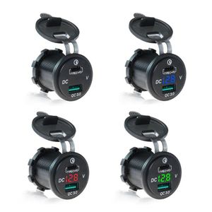 Étanche <span class=keywords><strong>12V</strong></span> 24V Type C PD QC 3.0 <span class=keywords><strong>USB</strong></span> chargeur de <span class=keywords><strong>voiture</strong></span> LED voltmètre <span class=keywords><strong>adaptateur</strong></span> secteur pour téléphone intelligent tablette bateau moto - Product Image 1