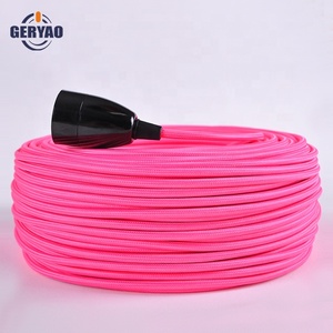 Tissu électrique fil avec E27 <span class=keywords><strong>trompette</strong></span> douille de lampe en bakélite, Tressé câble avec E27 bakélite douille - Product Image 1