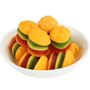 Bonbons gélifiés en forme de <span class=keywords><strong>mini</strong></span> <span class=keywords><strong>hamburger</strong></span> aux saveurs de fruits, bonbons en vrac - Product Image 1