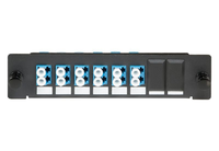 1U 6 Port 12 Port Adaptor Serat Optik Panel Terpasang Konektor Plat Adaptor Rak Panel Patch dengan Adaptor