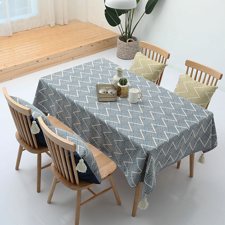 Хорошее качество, пользовательские узоры, размер 90 дюймов, тканый льняной столовый стол
