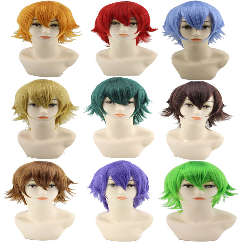 Wholesale Men Short Cosplay Wigs Red Synthetic Hair