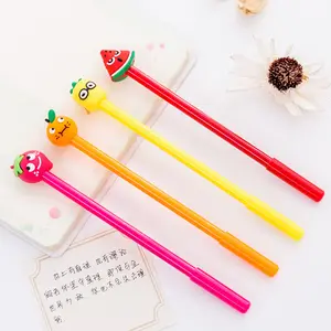 Korea Japan fruit stylish kawaii cute cartoon gel pen with cap