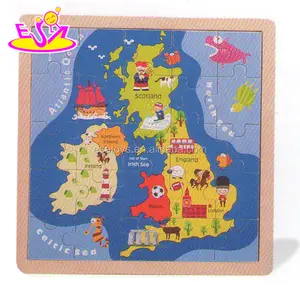 Cartes en bois Montessori pour enfants, Puzzle personnalisé, nouvelle carte en bois, W14C137,