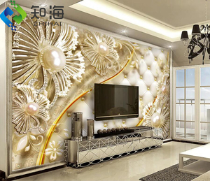ZHIHAI Flower Uv <strong>Print</strong> <strong>Background</strong> for Kids Household Waterproof Fireproof Diamond Modern Luxury Non Woven <strong>3d</strong> Photo Wallpaper - Product Image 6