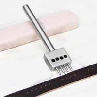 Outil de poinçonnage pour le cuir, acier inoxydable 6mm 2/4/6 dents, rangée d'espacement circulaire, pour la couture, poinçon découpeur, outils de bricolage en cuir