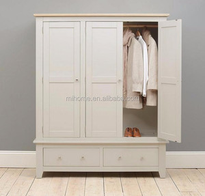 3 Doors 2 Drawers <strong>Pine</strong> <strong>Solid</strong> Wood <strong>Wardrobe</strong> - Product Image 3