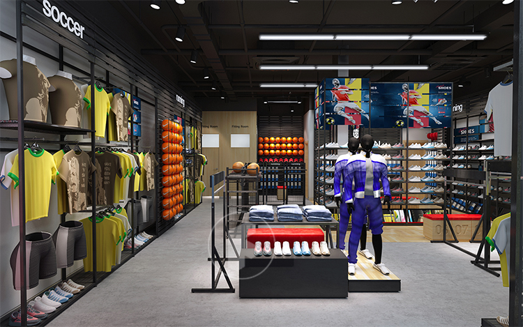 Solución de decoración de tienda de deporte personalizada