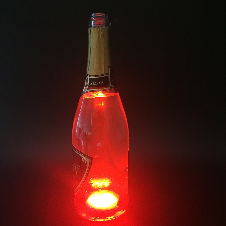 Lot De 2 Lampes LED Pour Bouteilles - Stroboscopiques Rechargeables, Argentées, Pour Fêtes, Bars, Mariages
