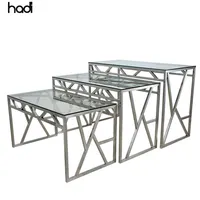 Mesa retangular, equipamento de banquete de vidro temperado para decoração de mesa