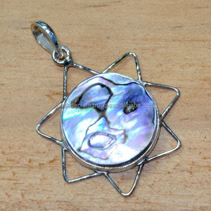 Colgante de madre perla Piedra preciosa 925 Colgante elegante de ley Colgante natural Esp361 - Product Image 2