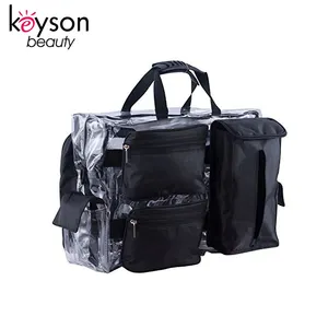 Keyson conjunto de maquiagem artística de pvc transparente, sacola com bolsas removíveis