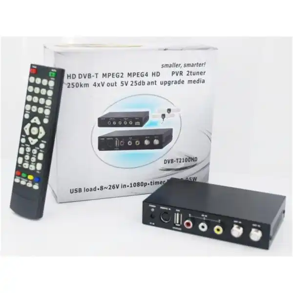 Receptor TV TDT DVB-T DVB-T2 H.264 Digital TV Doble Antena 