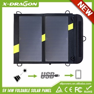 Portátiles flexibles 14 W Panel Solar Carga Paquete Cargador de Paneles Solares para Acampar Senderismo Escalada . - Product Image 1