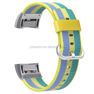 Para <span class=keywords><strong>Fitbit</strong></span> carga 2 bandas, prima woven nylon ajustable correa de repuesto con conector de metal para carga 2 mujeres hombres - Product Image 3
