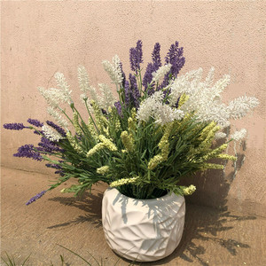Vendita diretta in fabbrica di alta qualità decorativo 12 rami intensivi matrimonio artificiale plastica fiore di lavanda - Product Image 6