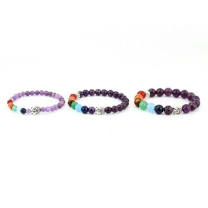 <span class=keywords><strong>Bijoux</strong></span> de yoga en <span class=keywords><strong>pierre</strong></span> naturelle 8mm, bracelet améthyste avec perle de chakra énergétique et breloque bouddha - Product Image 6
