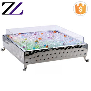 Cung Cấp Dịch Vụ Ăn Uống Led Acrylic Rèn Đứng Ice Storage Tank Buffet Thiết Bị Làm Mát Thực Phẩm Lạnh Hiển Thị/Thuyền Hình Dạng Ice Bucket - Product Image 2