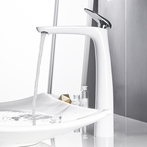 Fapully alta calidad pintura blanca y cromada baño del fregadero del <span class=keywords><strong>lavabo</strong></span> grifos mezclador grifos - Product Image 2