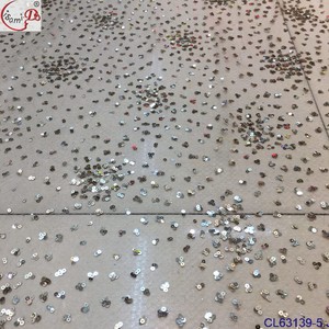 The Newest Design Embroidered Glitter Shimmer <strong>Embroidery</strong> Lace Party Dress Fabric <strong>Material</strong> - Product Image 1