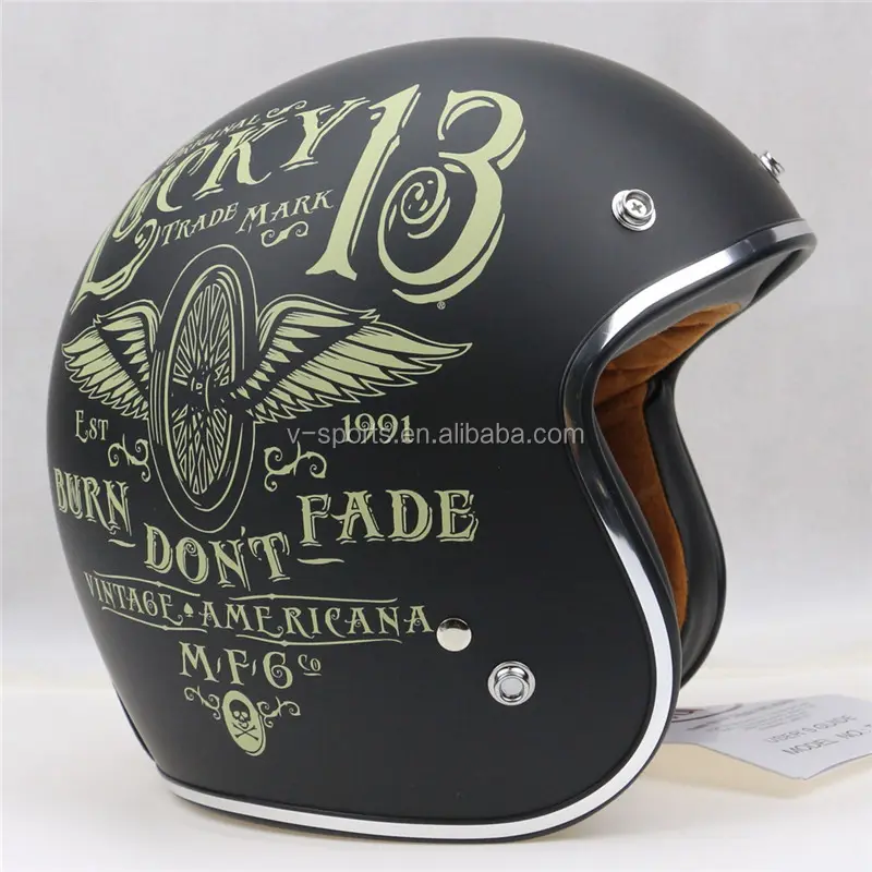 eagle chopper retro motorcycle helmet Novelty Eagle- Dull Black 3XL wicking inner liner fabric to keep your head cool during warm weather adventures Retro Trend Helmet Electric Bicycle
