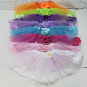 Mysunshine vente en gros 100% polyester fête danse vêtements <span class=keywords><strong>rose</strong></span> vif fleur pétale <span class=keywords><strong>tutu</strong></span> jupe - Product Image 2