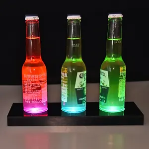工厂定制形状和设计亚克力塑料酒瓶led彩色照明底座支架架led gorifier展示