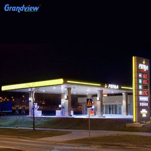 Panneau frontal en acrylique <span class=keywords><strong>Plaque</strong></span> en aluminium avec tube lumineux à l'intérieur Façade de station-service Auvent - Product Image 2