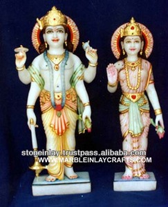 Estatua de diosa de mármol Laxmi God Vishnu - Product Image 1