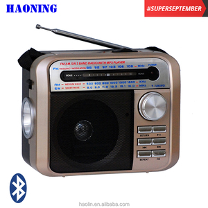 ขายดีที่สุด HAONING AM FM MW SW USB SD วิทยุบลูทูธแบบพกพาพร้อมไฟฉาย - Product Image 5