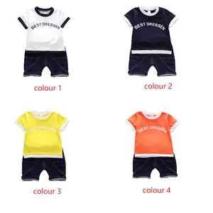 Comfortable new design baby children kids clothing boys summer fashion wholesale clothes set with good quality and service