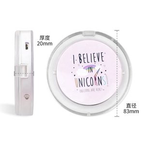 Boîte de lumières LED portables, logo personnalisé, petit miroir rond pliant pour maquillage de nuit de fille - Product Image 2