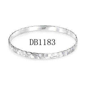 Personnalisé 925 ster argent plaqué Or braccialetto bijoux marteau martelé bracelet manchette bracelet ensemble - Product Image 2