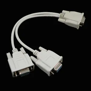 NEW VGA Y SPLITTER CABLE ADAPTER MONITOR DUAL DISPLAY