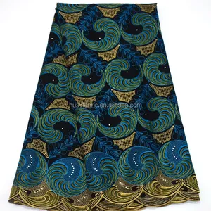 非洲棉干蕾丝刺绣蕾丝面料棉薄纱蕾丝与面包 HY0296