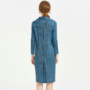 <span class=keywords><strong>Abito</strong></span> semplice plissettato Casual a maniche lunghe da donna europeo e americano sul posto di lavoro - Product Image 2