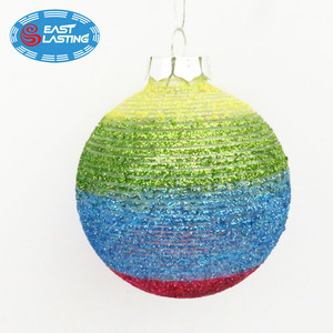 Ornamento di natale fatto a mano con bule del lago personalizzato appeso ornamenti per l'albero di natale con palline di vetro colorate