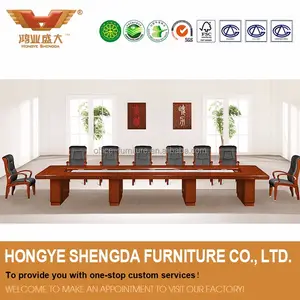 Moderno diseño De muebles de Oficina mesa de conferencias De madera de Teca mesa de reuniones