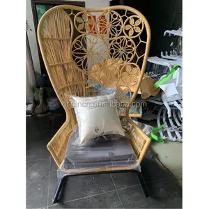 Exquise Unique arrière conçu meubles en rotin poly moderne chaise en osier extérieure