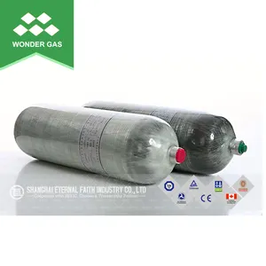 High Pressure 300 Bar Composite Wrapped Material Carbon Fiber Cylinder