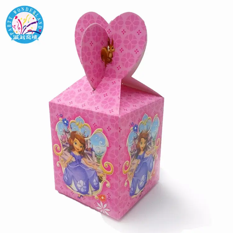 Sofya prenses parti malzemeleri karikatür çocuklar doğum günü dekorasyon olay teklif çocuk kız parti iyilik kağıt şeker kutusu