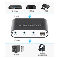 Buena calidad 5,1 Audio Gear AC3 DTS Digital óptico a analógico 5,1 canales decodificador de Audio envolvente