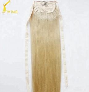 Extension capillaire en queue de cheval pour femmes, 100% <span class=keywords><strong>cheveux</strong></span> naturels indiens remy, qualité supérieure, bon marché, prix de gros, double trame, avec <span class=keywords><strong>clips</strong></span> - Product Image 2