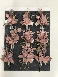 Petite Décoration de Noël <span class=keywords><strong>Fleur</strong></span> de <span class=keywords><strong>Poinsettia</strong></span> Artificielle avec Paillettes - Product Image 5